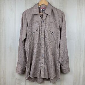 Vintage 1960s Tem Tex Men’s Western Shirt Multicolor Microplaid 16-3/4 XLT USA